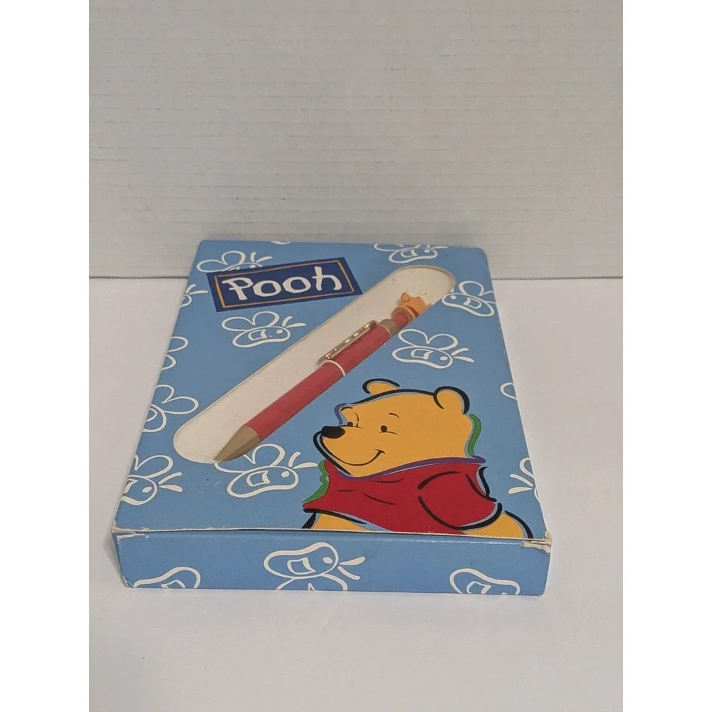 Vintage Colibri  Disney Winnie The Pooh Ballpoint Pen Red  & Yellow  Pen 90s Nos
